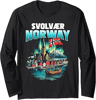 Svolvaer Norway Flag Travel Souvenir Norwegian Long Sleeve T-Shirt