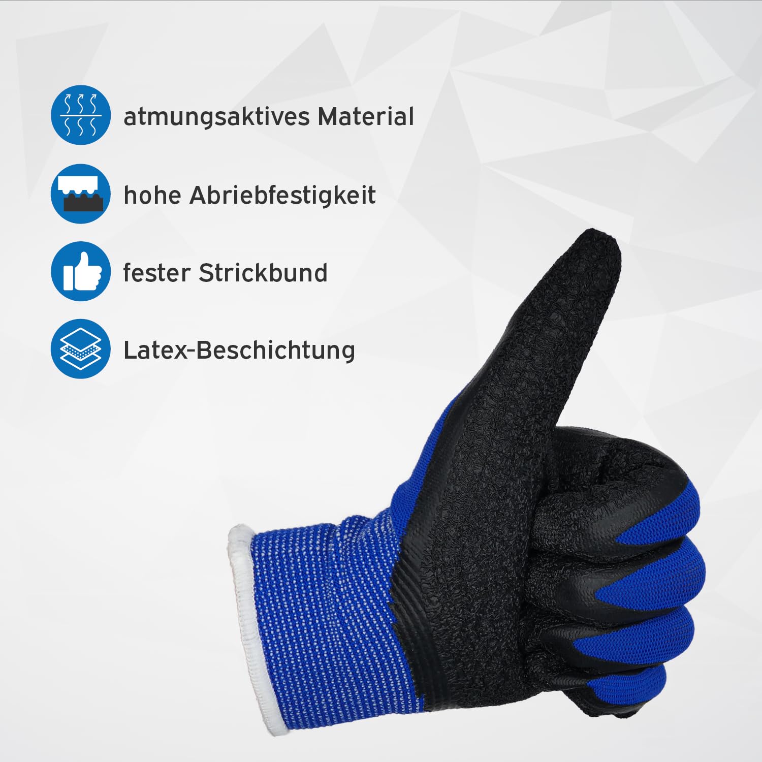 kör4u 140 Paar Arbeitshandschuhe Latex-beschichtet atmungsaktiv, guter Grip