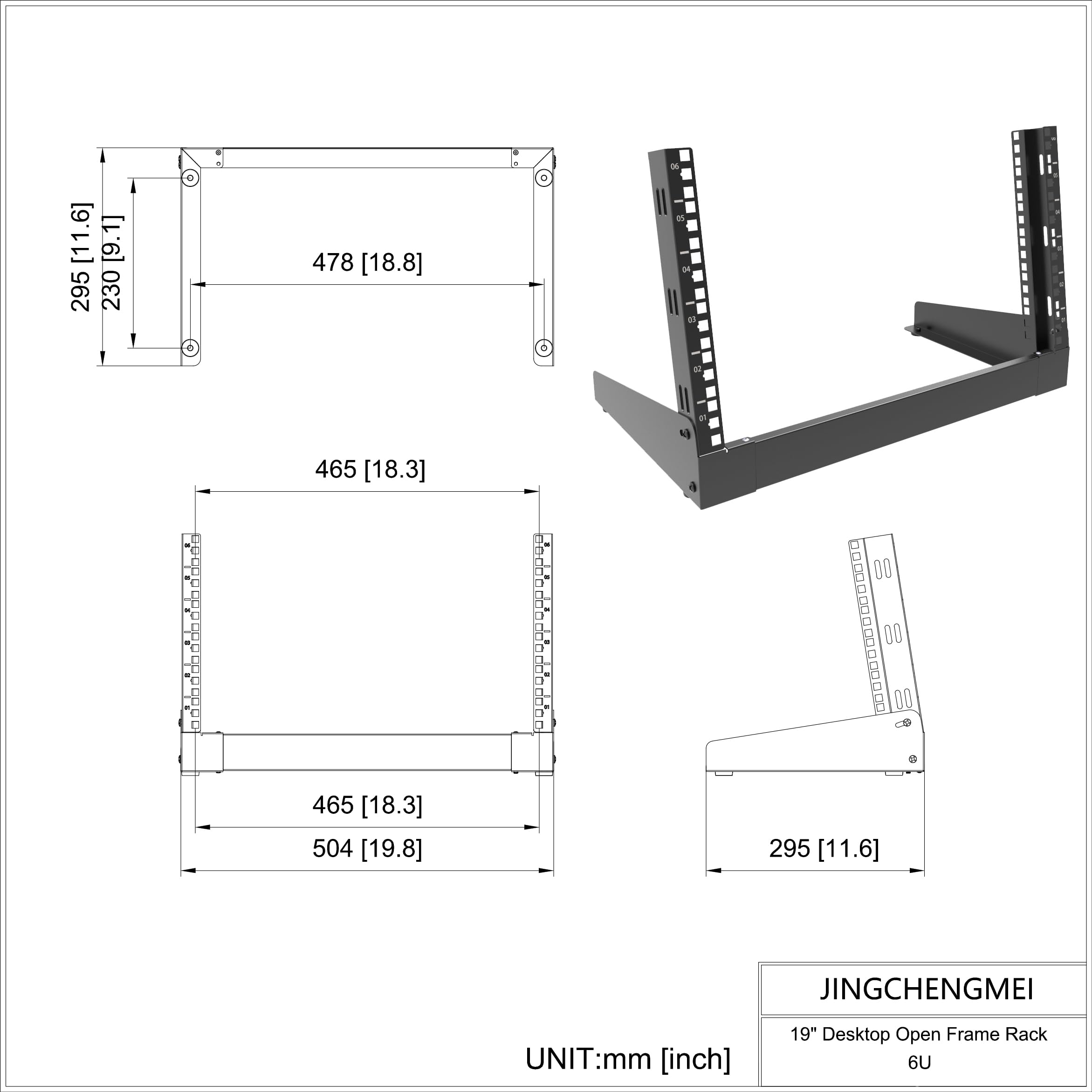 ゥため Amazon.com: JINGCHENGMEI 6U Desktop Network Rack 19 inches