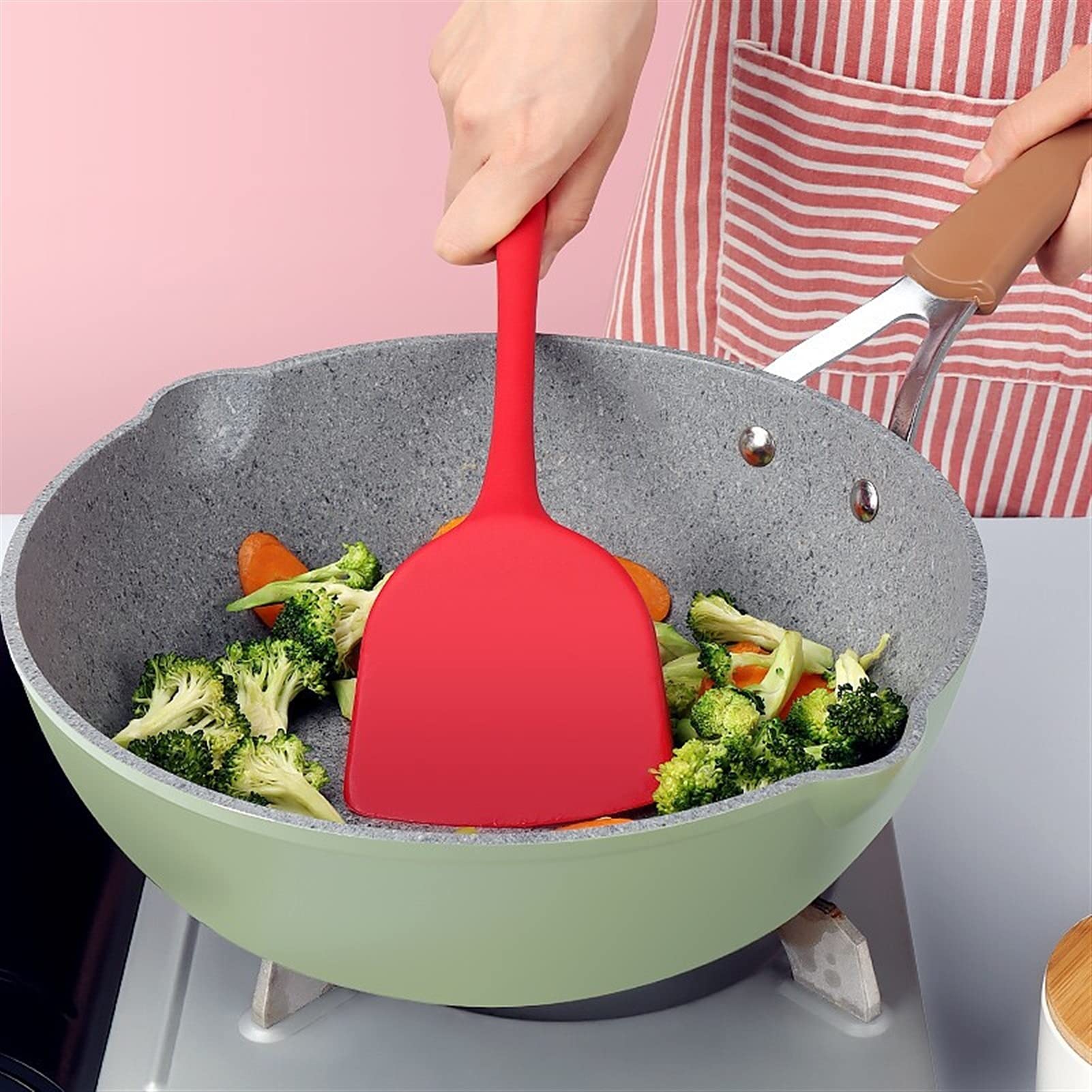 Espátula de Silicona Juego de 3 - Cuchara de Silicona Antiadherente for Altas temperaturas y escaldaduras Espátulas de Cocina antiadherentes for Hornear Cocinar Espátula de Cocina