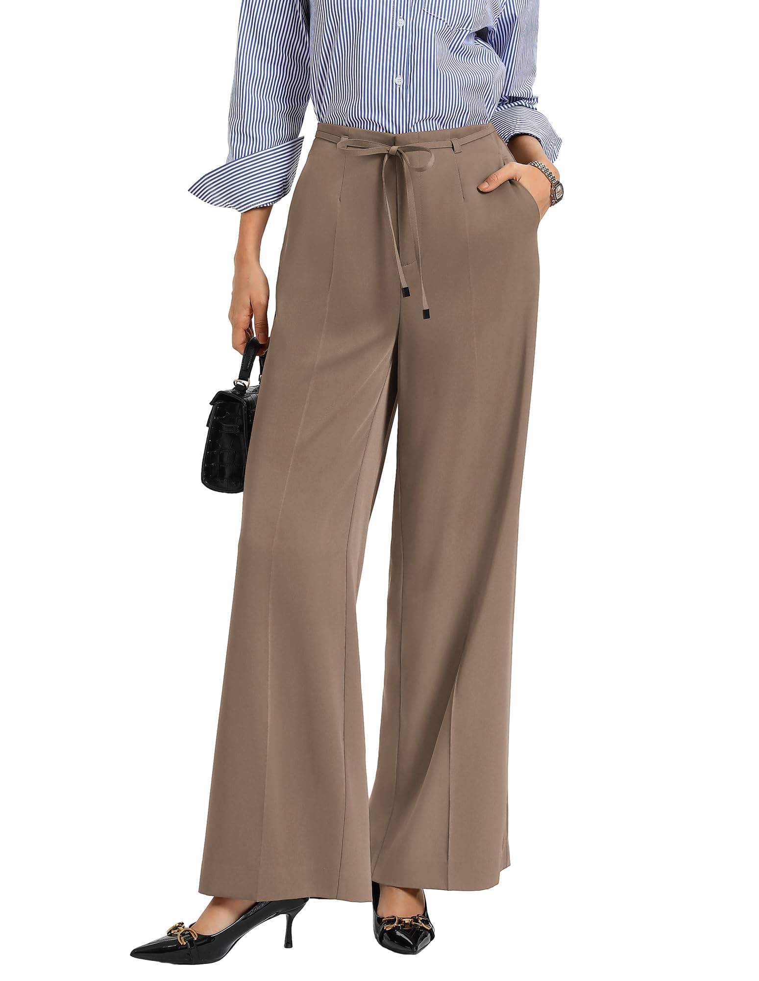 GRACE KARIN Women 2026 Wide Leg Pants High Waisted Work Pants Business Casual Trousers with Pockets