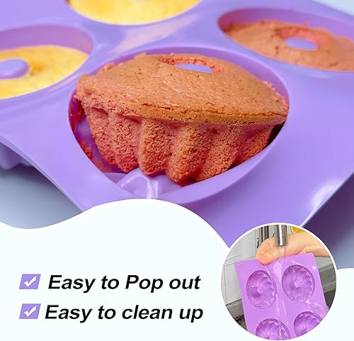 Miniatura 4 de La Chat 2 paquetes de moldes de silicona para donas  Molde de silicona antiadherente, sin BPA, resistente al calor, apto para lavavajillas y