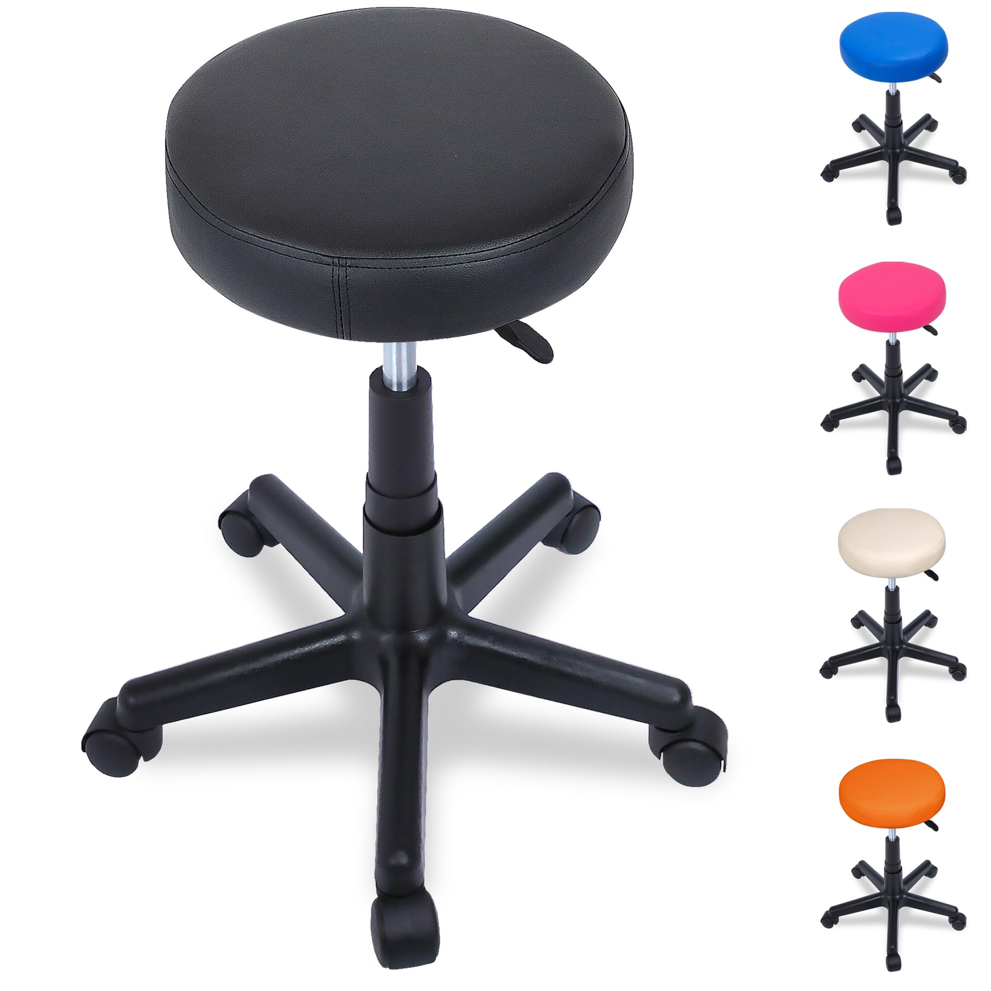 Beltom Stool Stools Pedicure Manicure Massage for Home Living Room Studio Beautician Massages Tattoos Physiotherapy Physiotherapist – Black