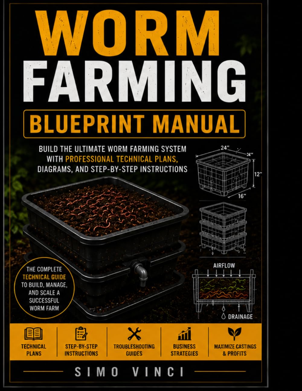 Worm Farming Blueprint Manual: Step-by-Step Worm Bin Construction Plans, Vermiculture Systems, and Practical Diagrams for Raising Red Wigglers and Producing Worm Castings