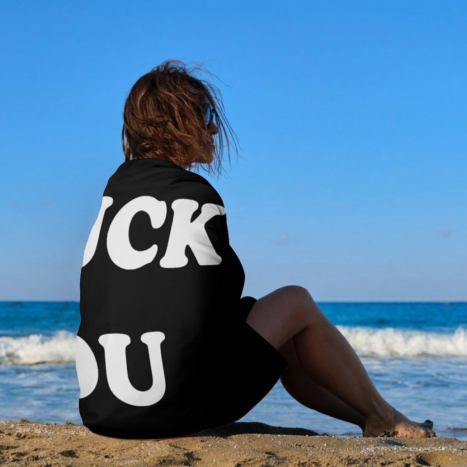 Fuck You Oversized Beach Towel Soft Absorbent Pool Bath Swim Towels for Adults Travel Vacation Gifts 130x80cm