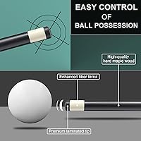 Vista 4 de HomeSeason 58" Pool Cue Stick 18oz Billiard Maple Wood 13mm Tip Cue Sticks Professional Low Deflection Pool Sticks with Cue Case Negro