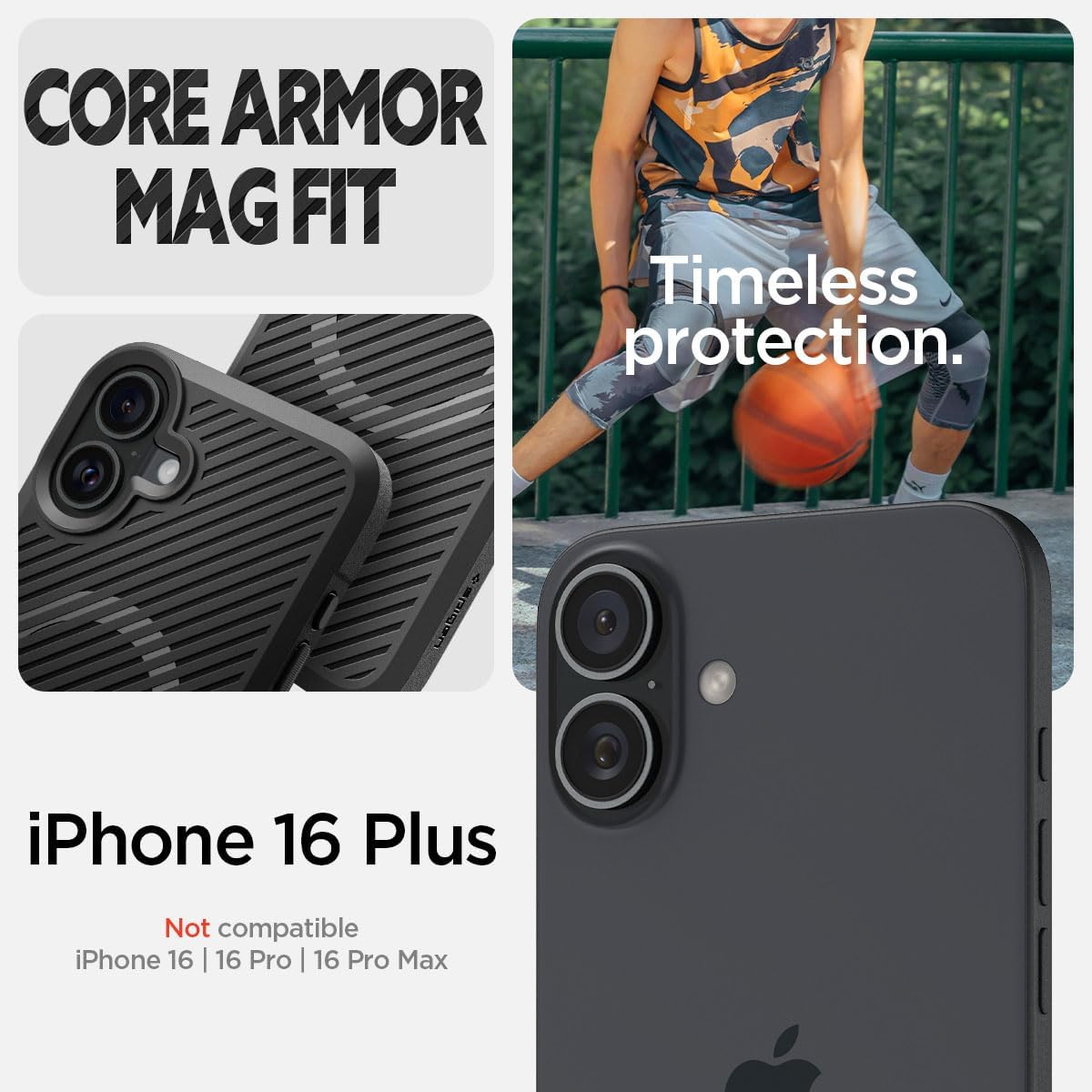 Spigen Core Armor MagFit Designed for iPhone 6.7" Case [Military-Grade Protection] Compatible with MagSafe - Matte Black