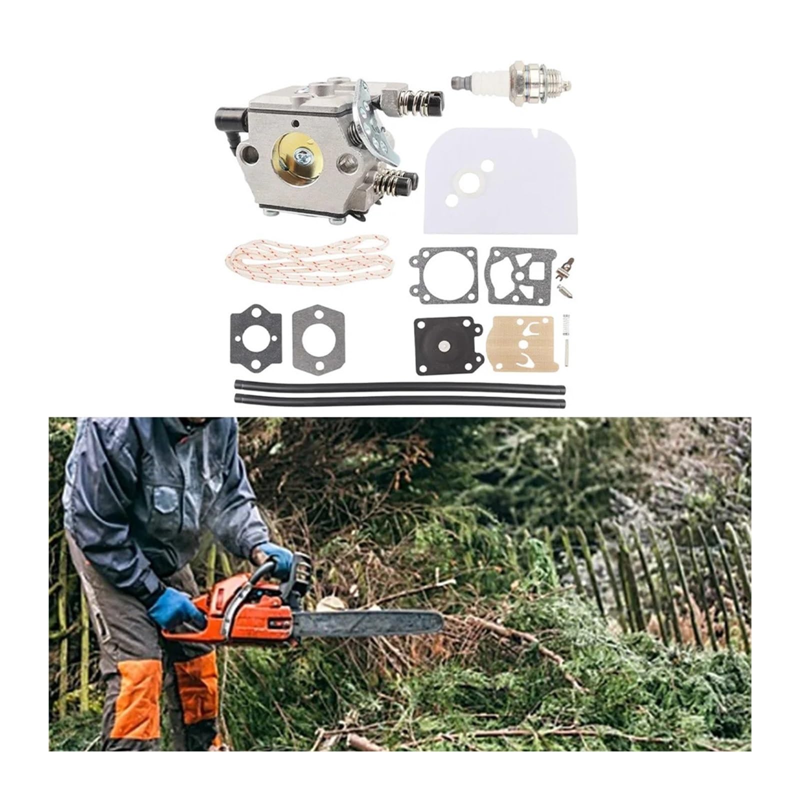 Dingmao Kit de reparación de carburador Compatible con motosierras 009 010 ST600, herramienta de jardín