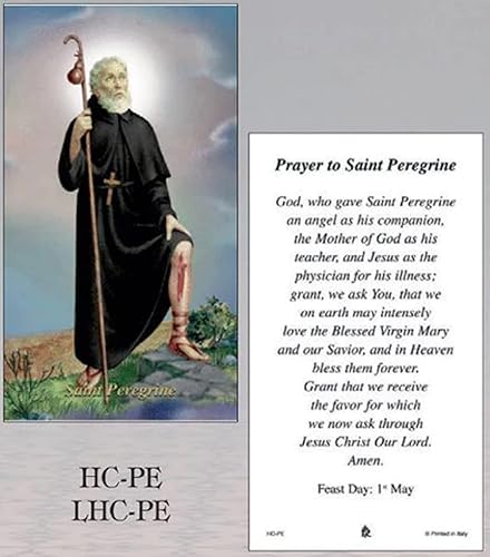 Miniatura 4 de Coronilla de San Peregrino hecha con piedras preciosas, cristales austriacos o madera (pacientes con santo patrón de cáncer) - Tarjeta santa de San