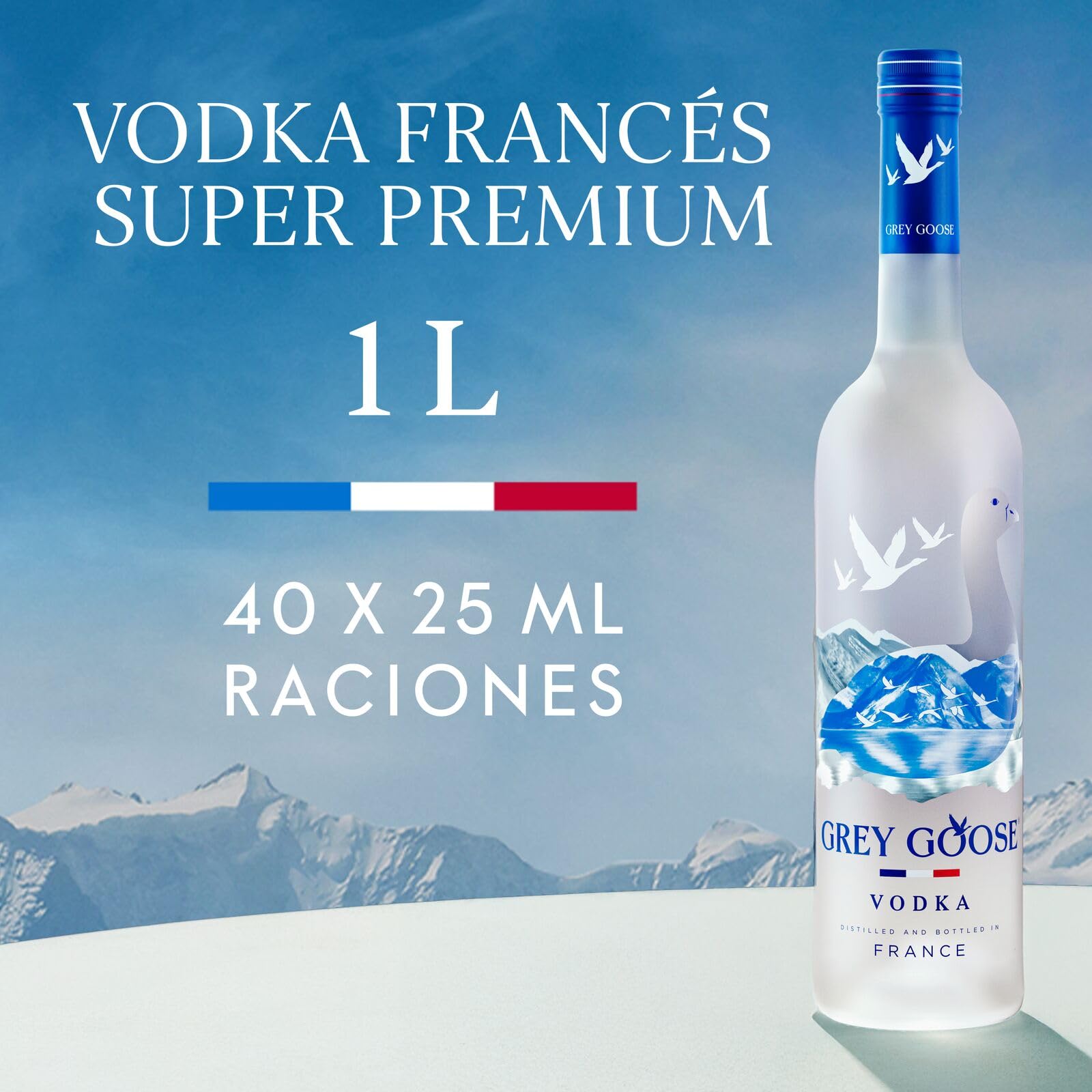 GREY GOOSE vodka premium francés 40% ALC. 1 l