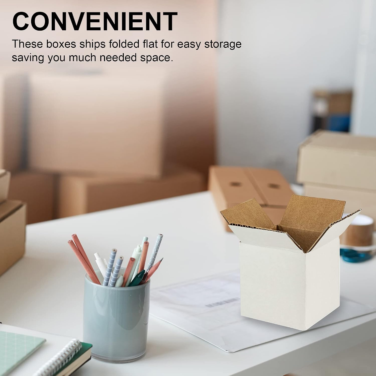 MT Products 4" x 4" x 4" Corrugated White Cardboard Shipping Boxes - Mailing Boxes for Shipping - Mailer Boxes For Shipping - Packaging Boxes (Pack of 15) - Made in the USA