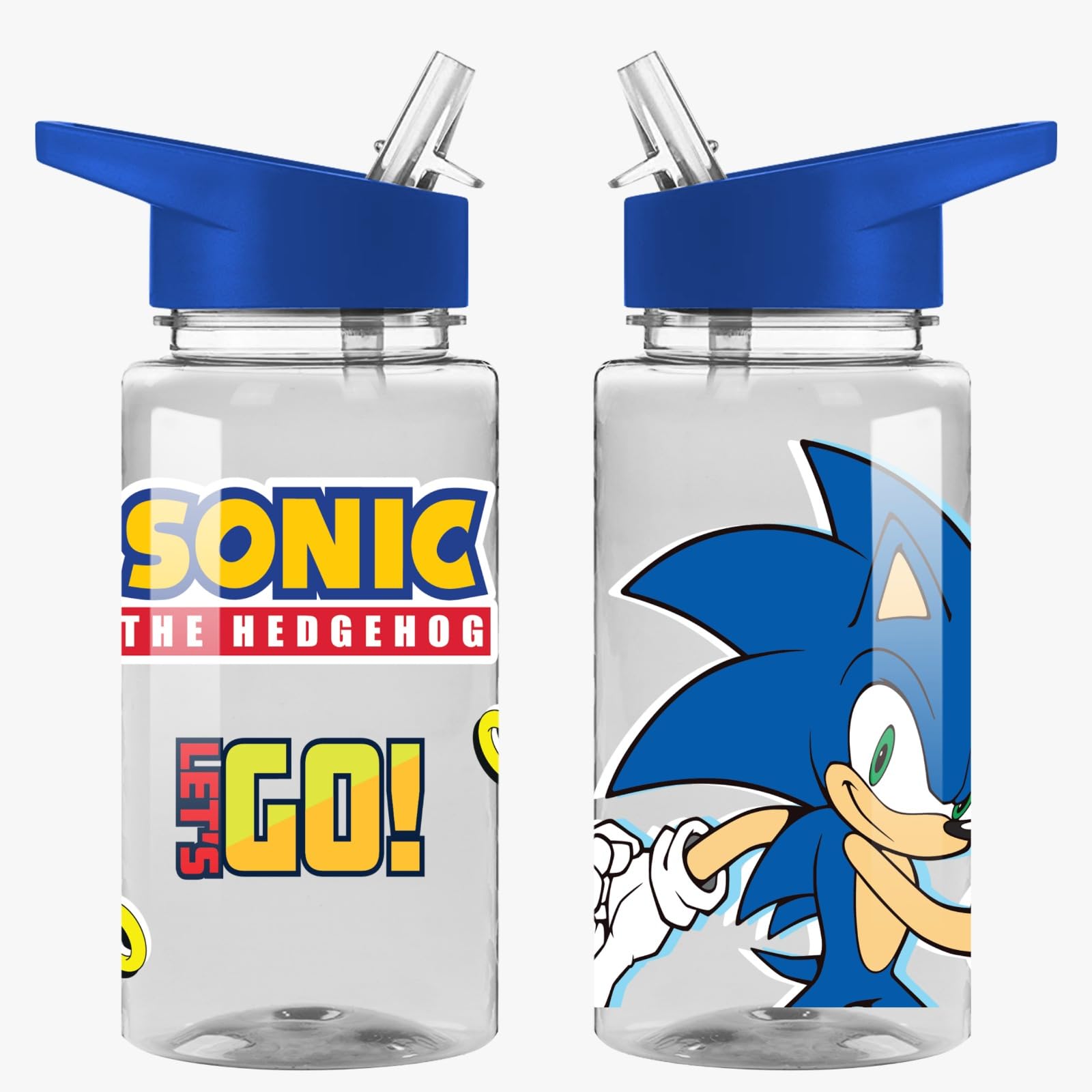 Tdl Sonic Official Kids Water Bottle 450Ml – Bpa-Free, Leakproof, Flick-Top Lid – Official Character Design Bottle For School, Nursery, Travel & Sports (Sonic)