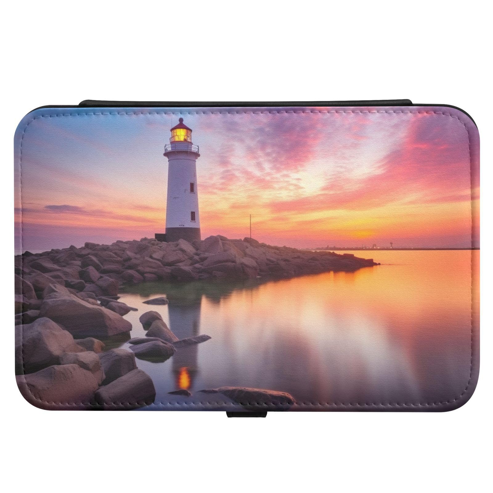 Haskirky Lighthouse Jewelry Box Portable PU Leather Travel Jewelry Organize for Women Jewelry Storage Display Holder for Ring, Necklace, Earring