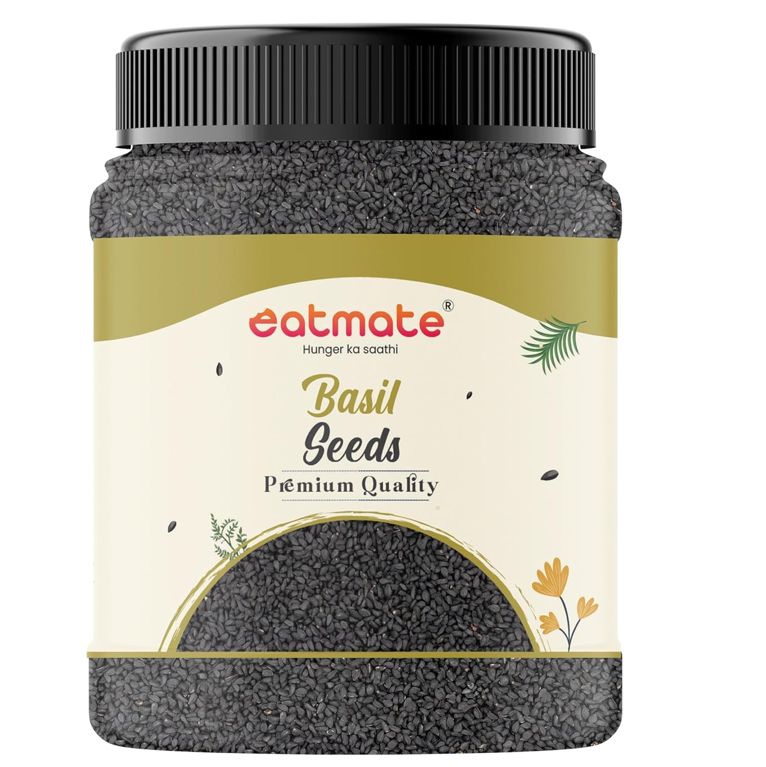 Eatmate Premium Basil Seeds Jar Pack | Raw Sabja Tukmaria Beej Rich in Fiber, Protein & Minerals | Natural Low-Calorie Seeds for Drinks, Desserts & Healthy Recipes (250 Gram)-image-44