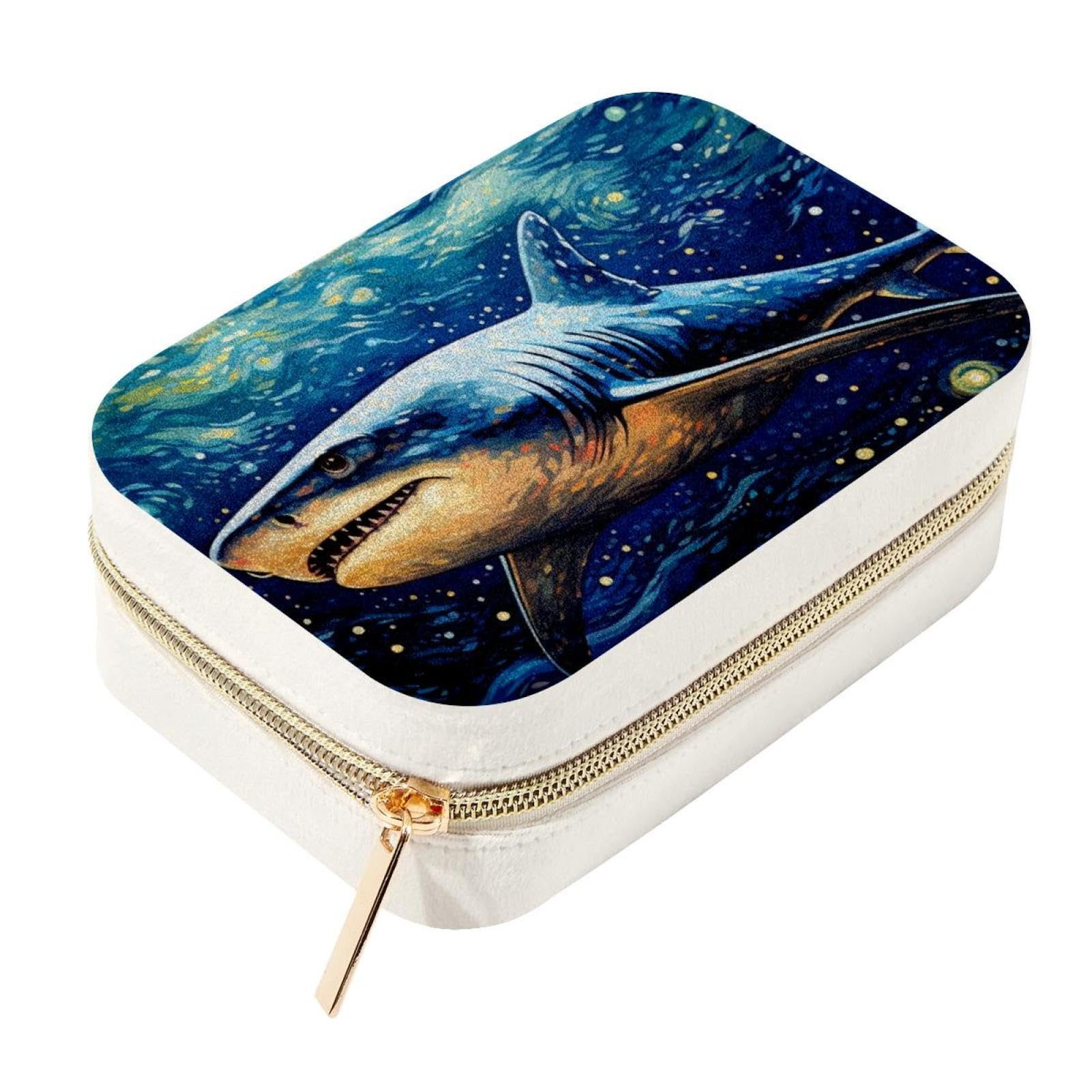 Boîte à bijoux requin étoilé écrin velours de qualité supérieure