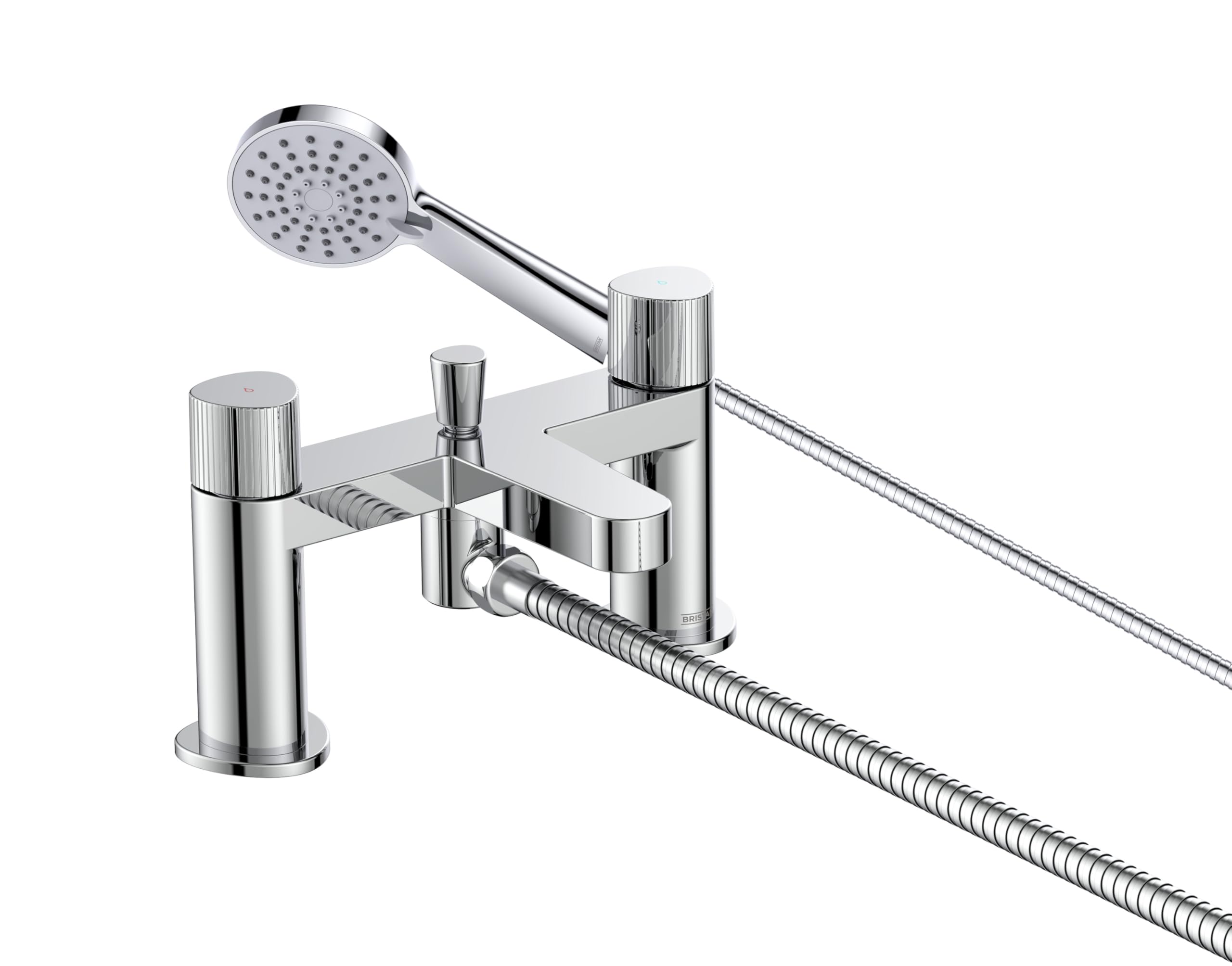 Bristan LISO Bath Shower Mixer with Easy Clean Handset, Deck Mounted, Chrome Finish