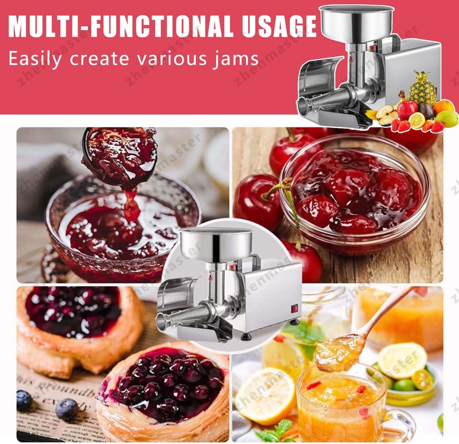 450W Electric Tomato Strainer with Automatic Seed Separator, Stainless Steel Food Juicer for Jam, Ketchup, Puree, Commercial Sauce Maker, Heavy-Duty