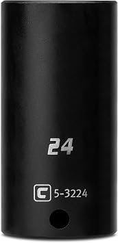 Capri Tools Deep Impact Socket, 3/8-Inch Drive, 6-Point, Metric 24 mm