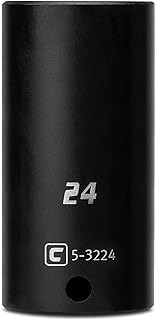 Capri Tools Deep Impact Socket, 3/8-Inch Drive, 6-Point, Metric (24 mm)