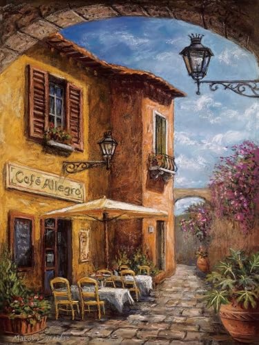 Posterazzi Malcolm Surridge - Póster de la colección Courtyard Cafe (24 x 18)