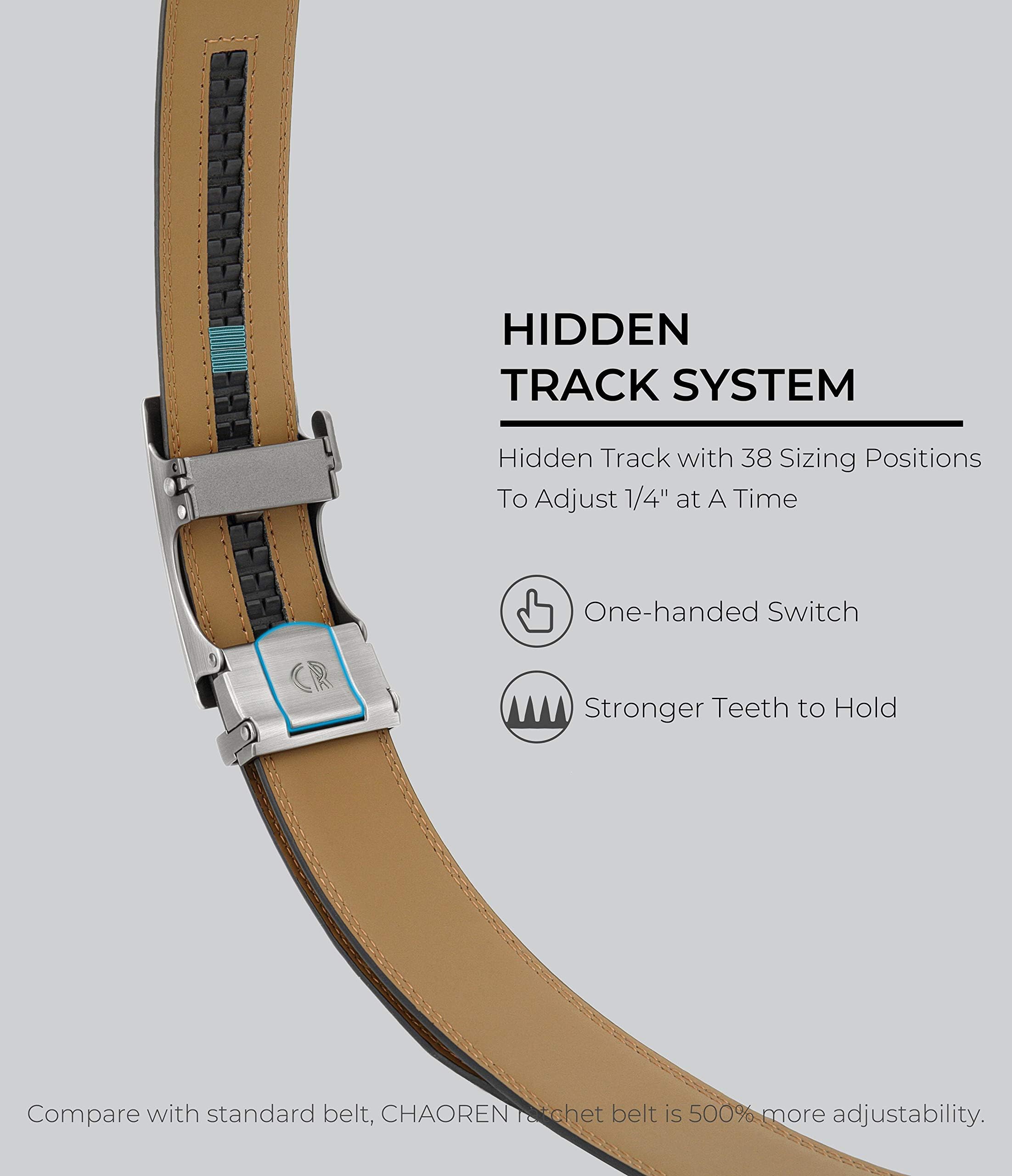 CHAOREN Cintura Uomo Pelle - Cinta Uomo senza Buchi Fibbia 35mm