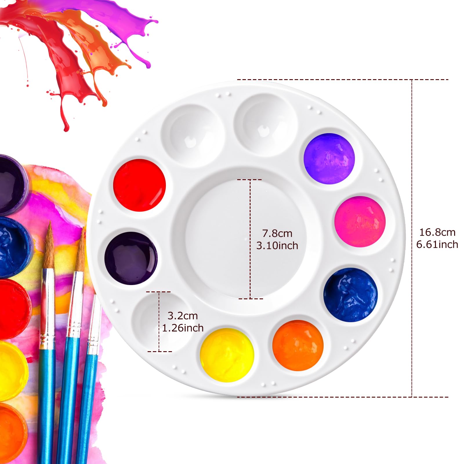 Paint Palettes - 20 Pack Watercolor & Acrylic -3