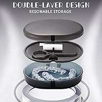 Vista 2 de Nuevo estuche de almacenamiento de retenedor de doble capa con correa de masticación, herramienta de extracción, cepillo de limpieza, estuche