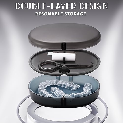 Miniatura 2 de Nueva funda de almacenamiento de retención de doble capa con cinturón para masticar, herramienta de extracción, cepillo de limpieza, estuche de