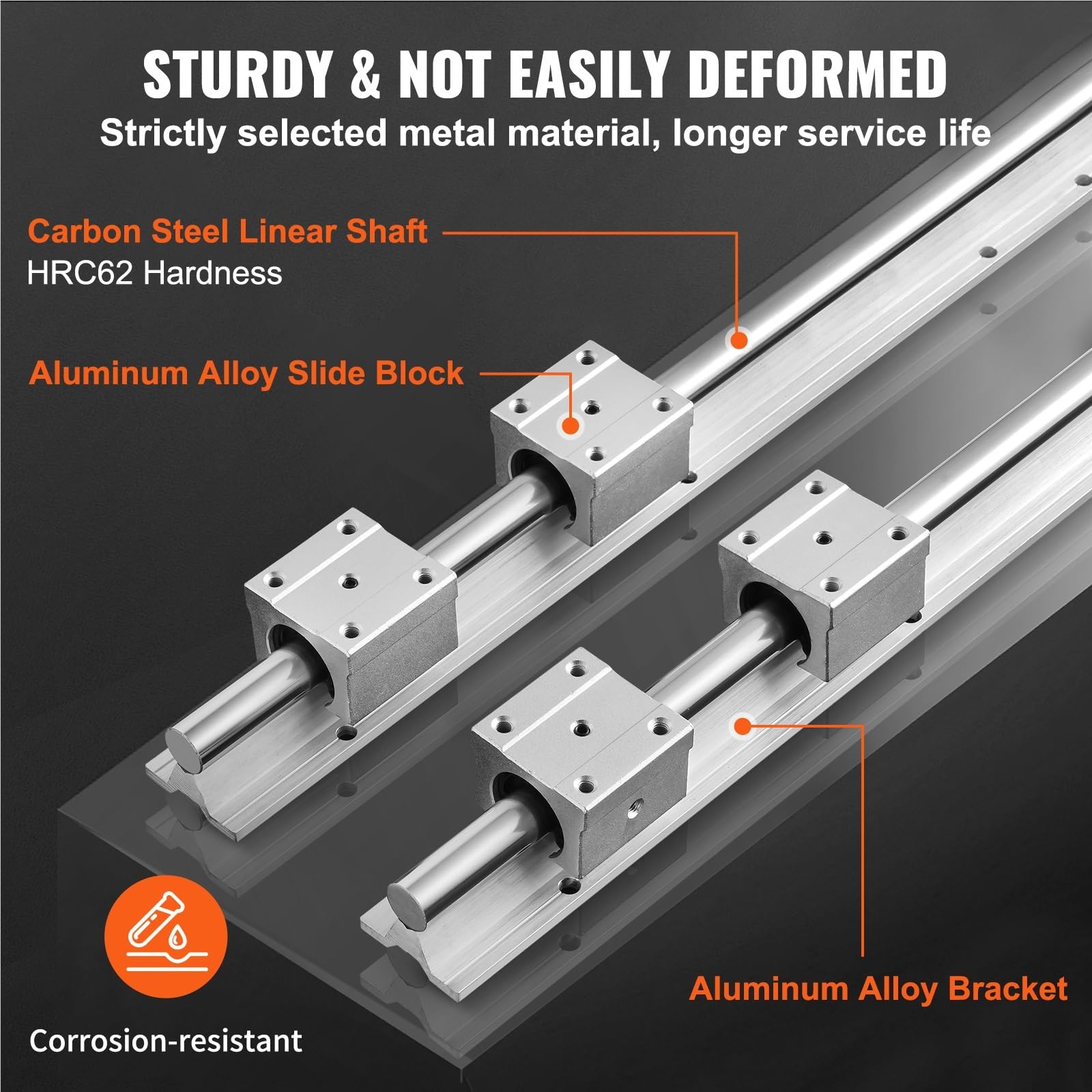 2 guide lineari Ra da 1500 mm SBR20 + 4 blocchi cuscinetto UU - Ideale per fresatrici CNC fai da te, parti di precisione e movimento fluido compatibile con SBR12/SBR16/SBR25