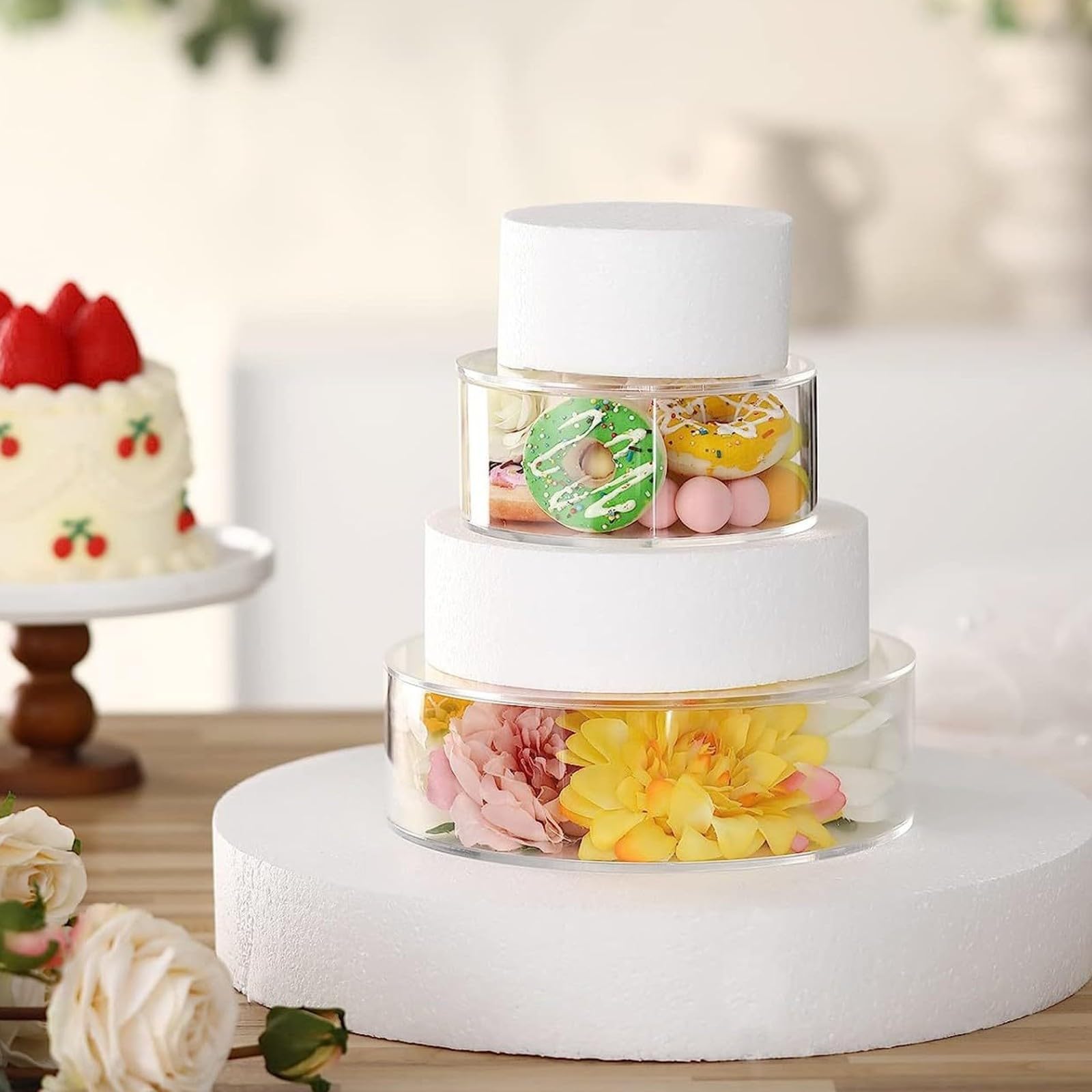 4 Pezzi Rialzo Cilindrico per Dolci