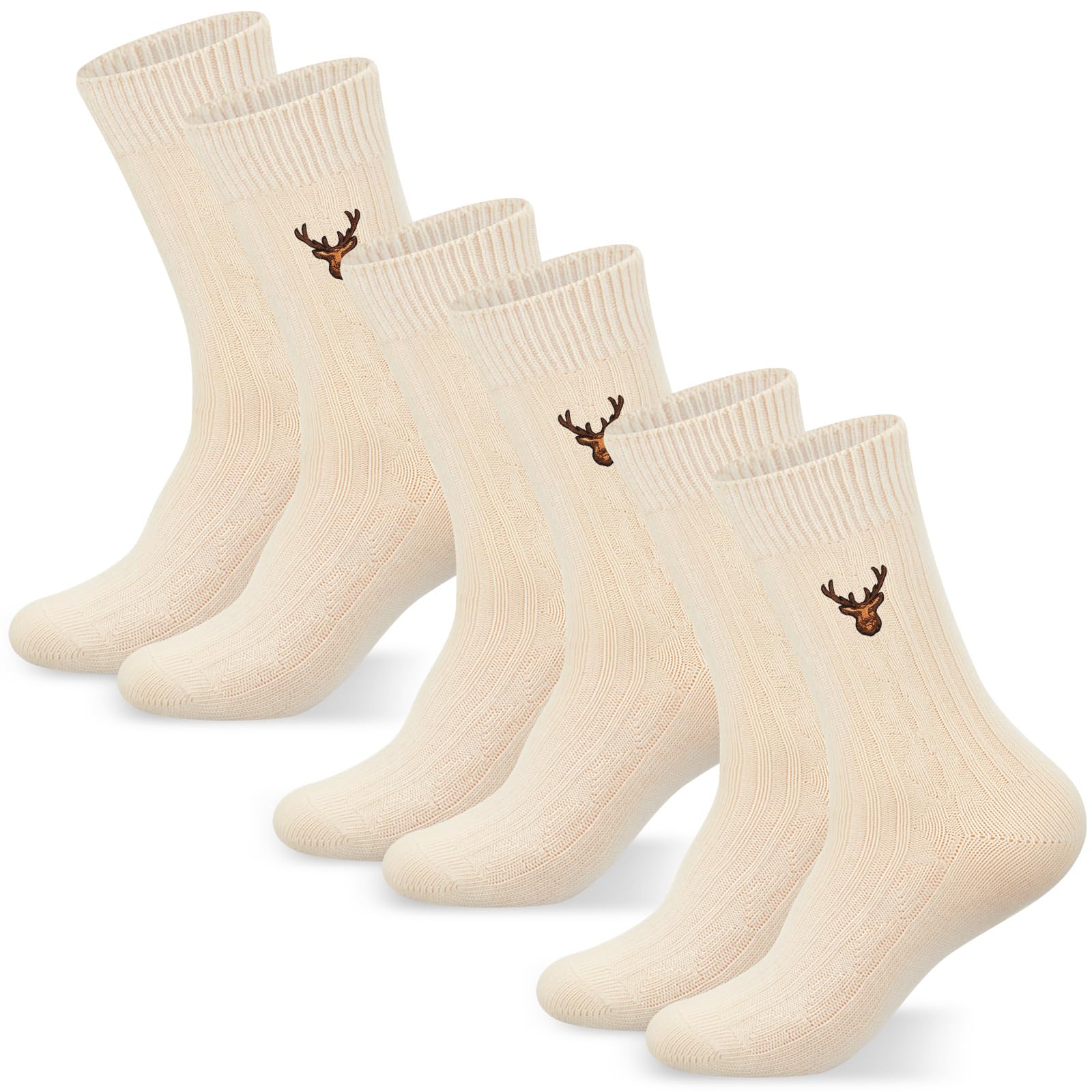 Sintege 3 Paar Kurze Trachtensocken mit Stickerei 36-42, Gestrickte Bayerische Bierfestsocken für Damen und Herren