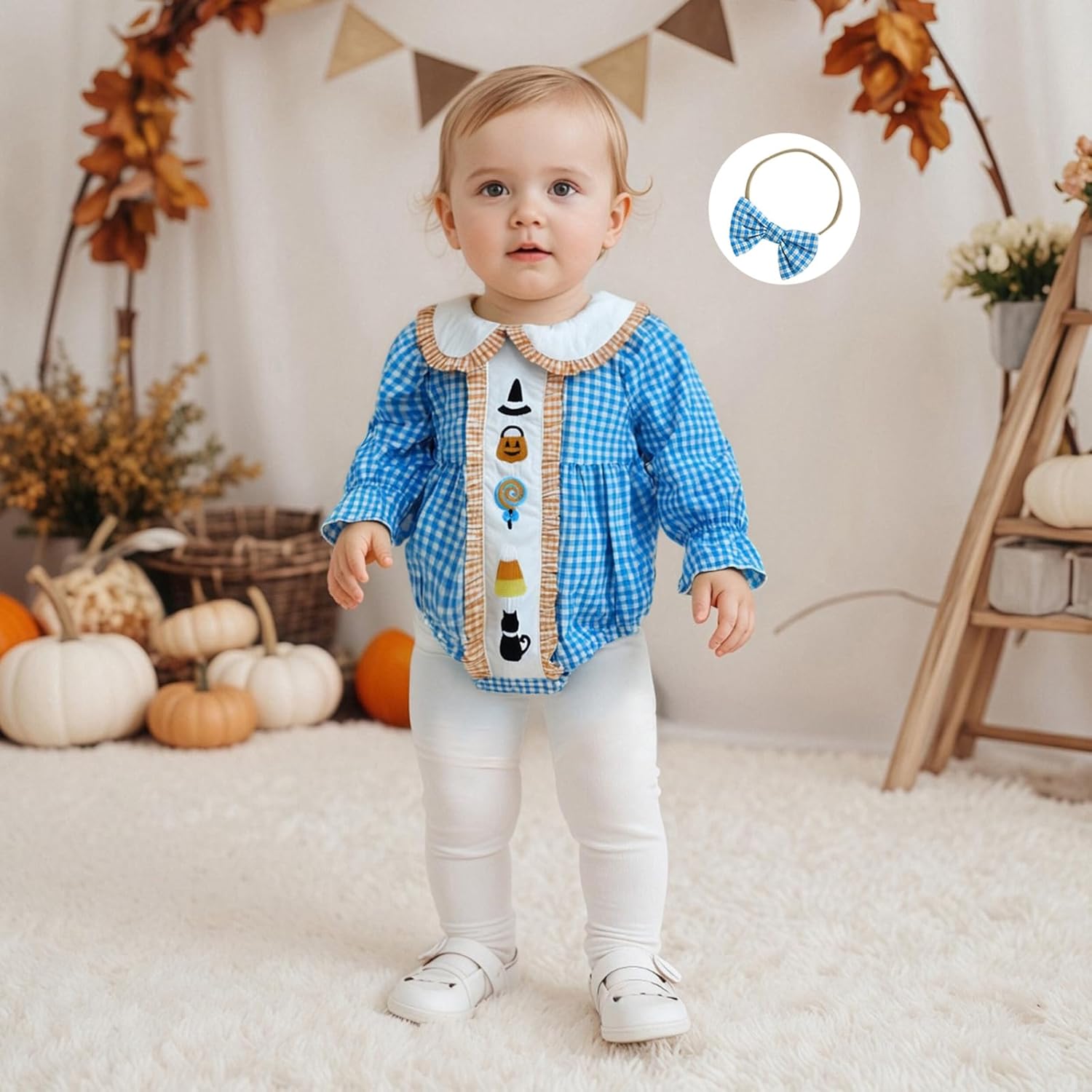 Giraropa Baby Girl Outfits Smocked Bubble Romper Jumpsuit Long Sleeve Bodysuit Cute Newborn Infant Fall Winter Clothes - Image 3