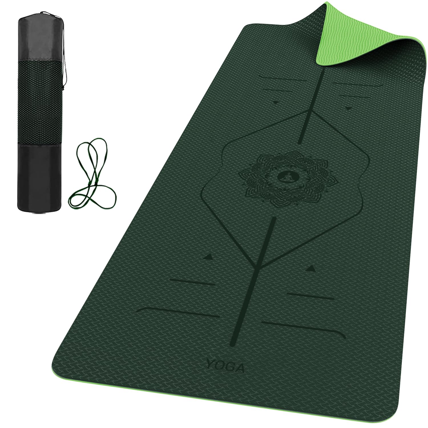 ROMIX Pro Yoga Mat Thick 6mm 1 4 inch 72L x 24W Non-Slip Workout Mat with Alignment Lines