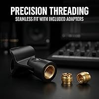 Vista 6 de Universal Microphone Clip Holder, Comes with 5/8" Male to 3/8" Female Screw Adapter Suitable for Handheld Microphones, 2-Pack