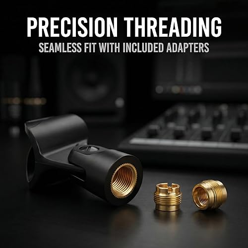Miniatura 6 de Universal Microphone Clip Holder, Comes with 5/8" Male to 3/8" Female Screw Adapter Suitable for Handheld Microphones, 2-Pack