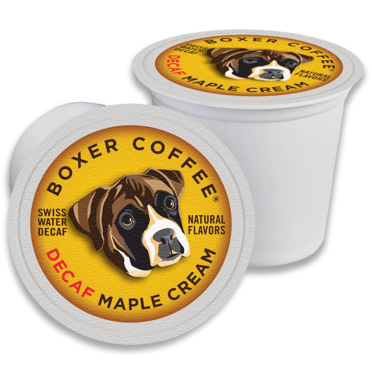 Boxer Coffee Maple Cream Swiss Water Decaf Pods | Naturally Flavored Gourmet Decaf Coffee | 48 Count Compatible with Keurig K-Cup Single-Serve Cups |