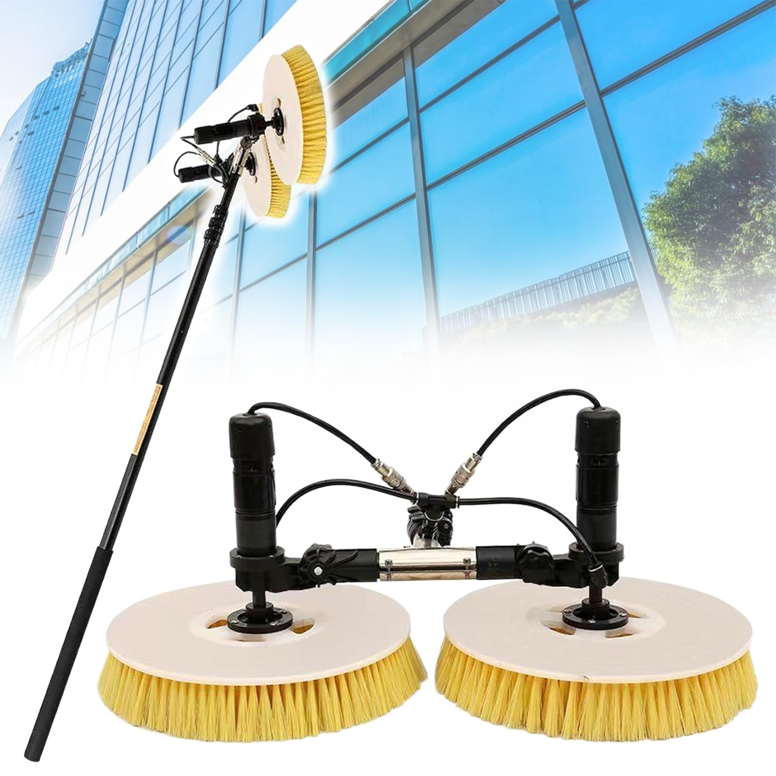 YNBSHGAA Electric Solar Panel Cleaning Robot with Telescopic Rod and Brush for Efficient Maintenance