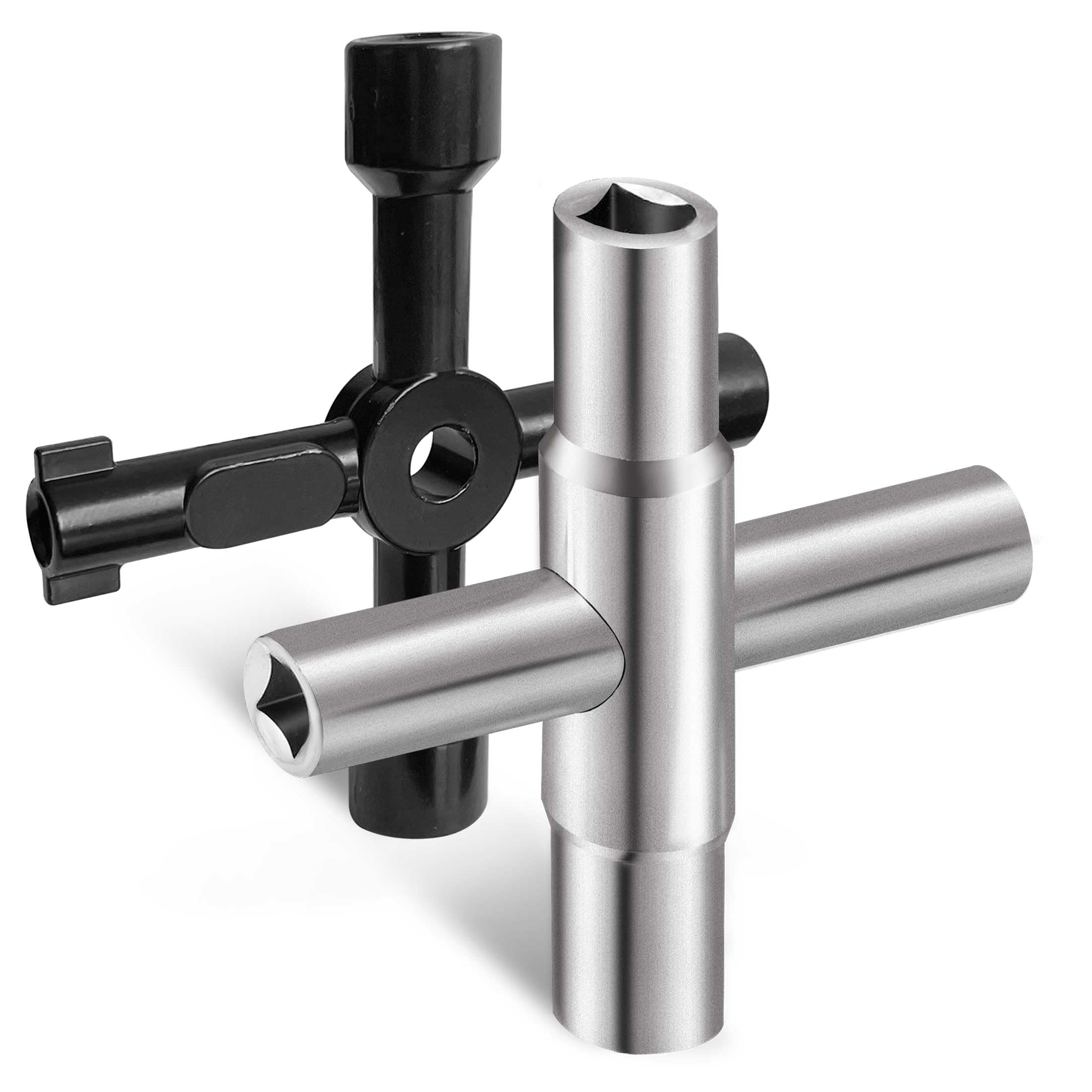 4 Way Sillcock Key Wrench Set, Multi-functional Utilities Water Key, Fits Most Sillcock, Stopcock, Water Spigots, Wall-hydrant, Control Cabinet and Valves, 2-Pk