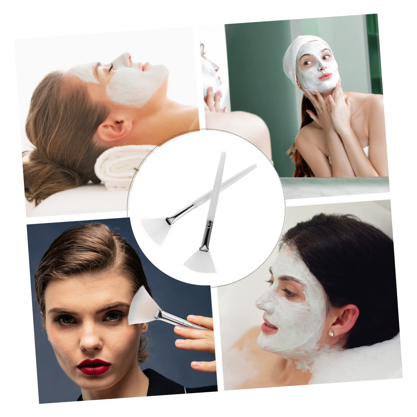 MAGICLULU 3er-set Ergonomischer Beauty-pinsel Applikatorgriff Für Zum Sanften Auftragen Von Masken Make-up-zubehör Einfach Wiederverwendbar 6 Stück X 3
