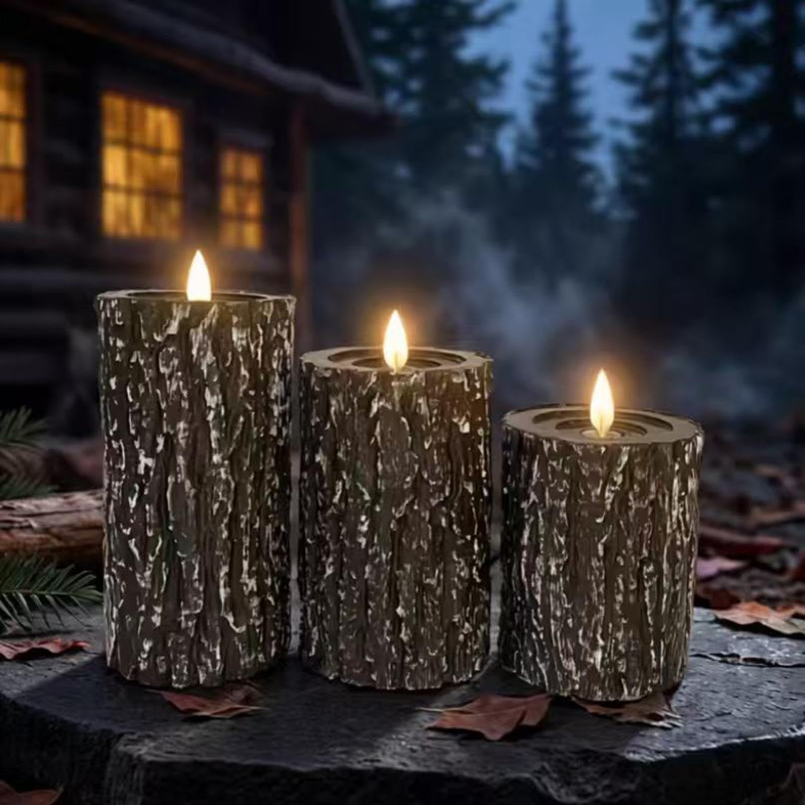 Bougies LED avec Télécommande 3 Pièces Bougies Sans Flamme Imitation Souche