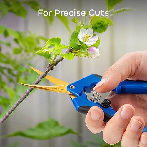 Miniatura 2 de GROWNEER 6 paquetes de tijeras de podar de 6.5 pulgadas con cuchillas curvas, tijeras de podar para jardinería, tijeras de podar a mano, cuchillas