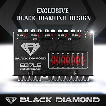 Black Diamond EQ7LS 7-Band Stereo Equalizer/Crossover Pre Amp Equalizer Car Audio EQ with Front Rear + Sub Output