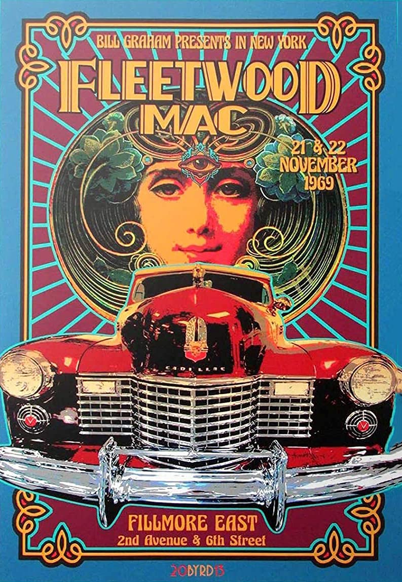 Bharat Udyog Fleetwood Mac Poster - Vintage Car Music Band Wall Sticker 300 Gsm Art Card Paper Print Artwork Printed (13x19 inch)
