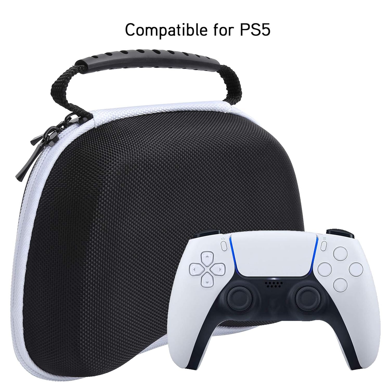 Shanrya Gamepad Storage Case, Portable Nylon Game Controller Bag Lightweight Drop Proof Dustproof for PS5
