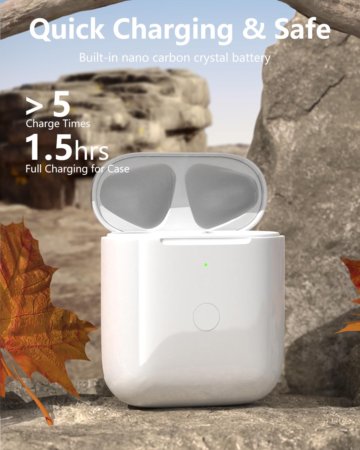 BRILLESS Wireless Charging Case Compatible with AirPods 1st & 2nd