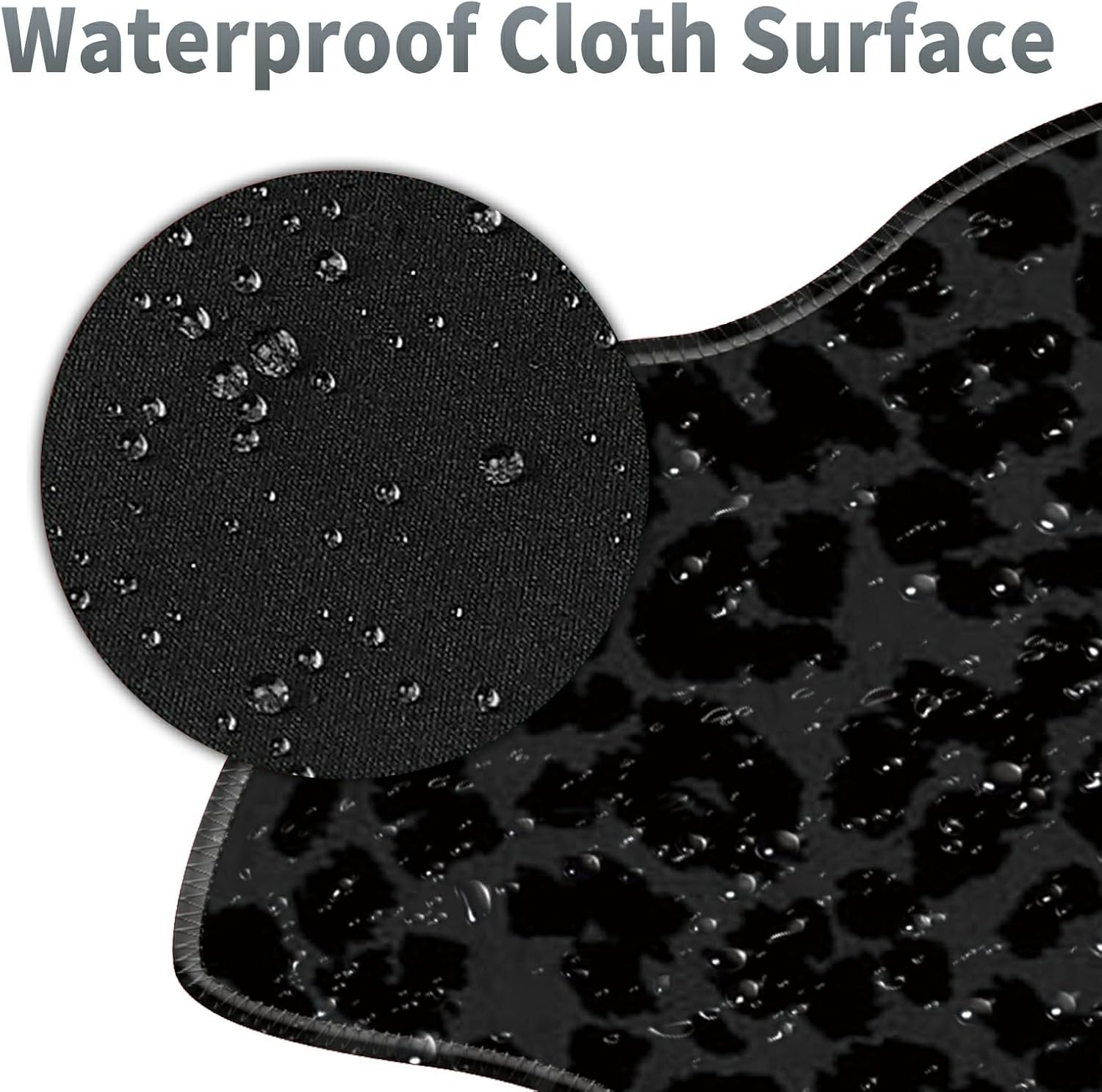 Black Leopards Large Gaming Mouse Pad Plus a Coaster, 35.4 x 15.7 inches Desk Mat Extended XXL Mousepad with Stitched Edge Non-Slip Rubber, Desk Pad Computer Mouse Mat for Home Office