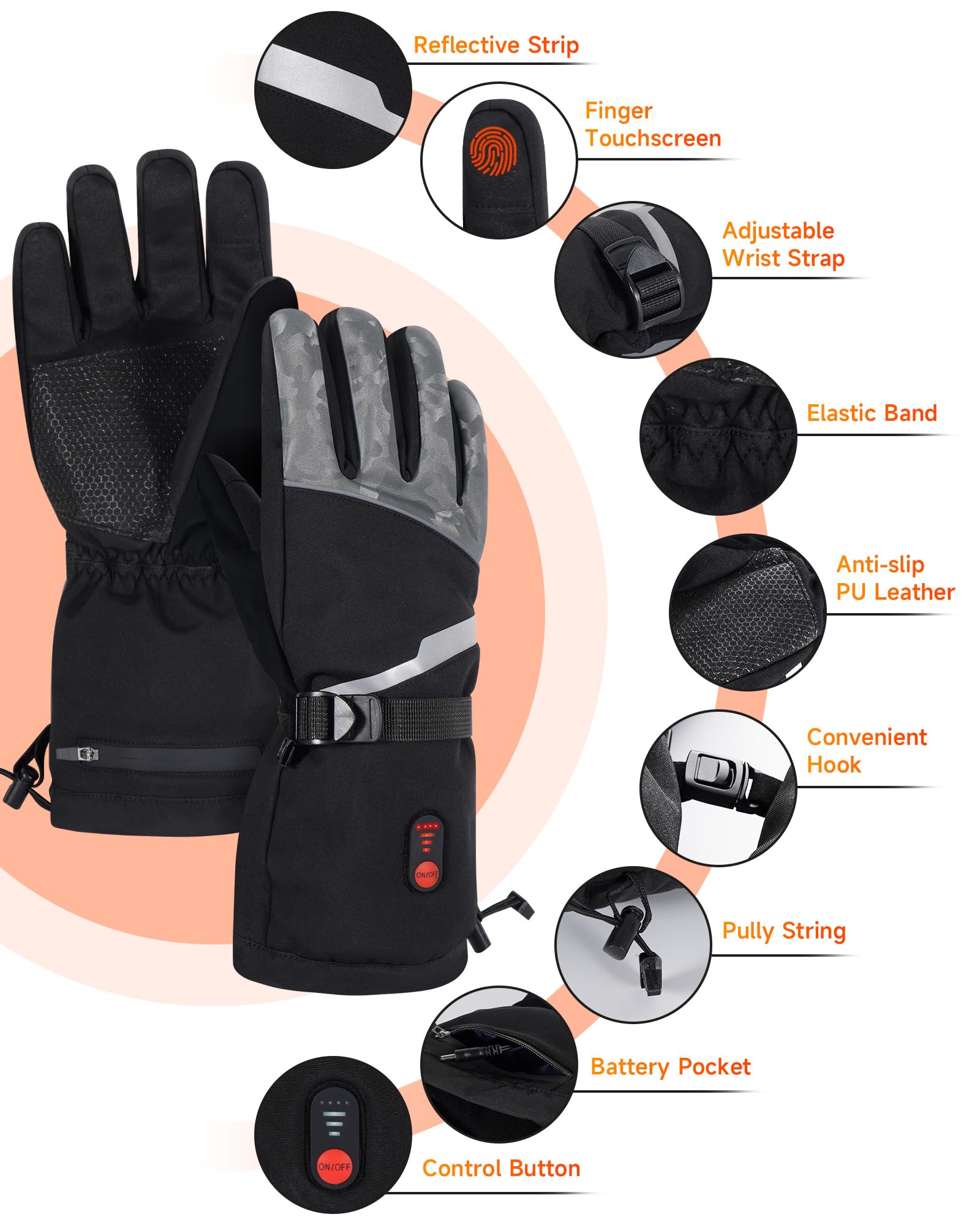 LAMA Beheizbare Handschuhe Skihandschuhe Herren Damen Winterhandschuhe für Motorradfahren Radfahren Skifahren
