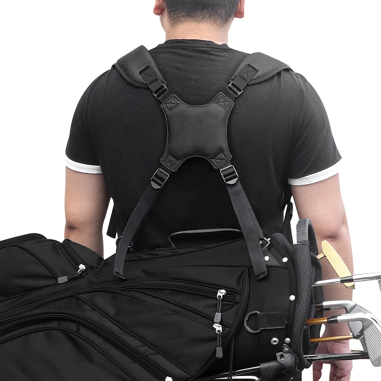 Amazon | ゴルフキャディバッグ専用 ショルダーベルト 4点式