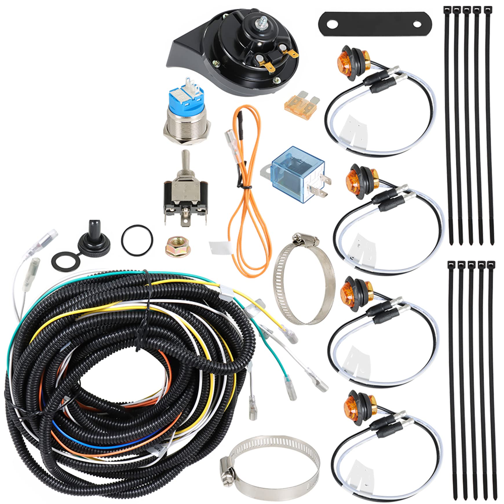 UTV Turn Signal & Horn Kit - Plug & Play Street Legal Amber LED Lights For Pioneer, Polaris, Can-Am & More - View #5