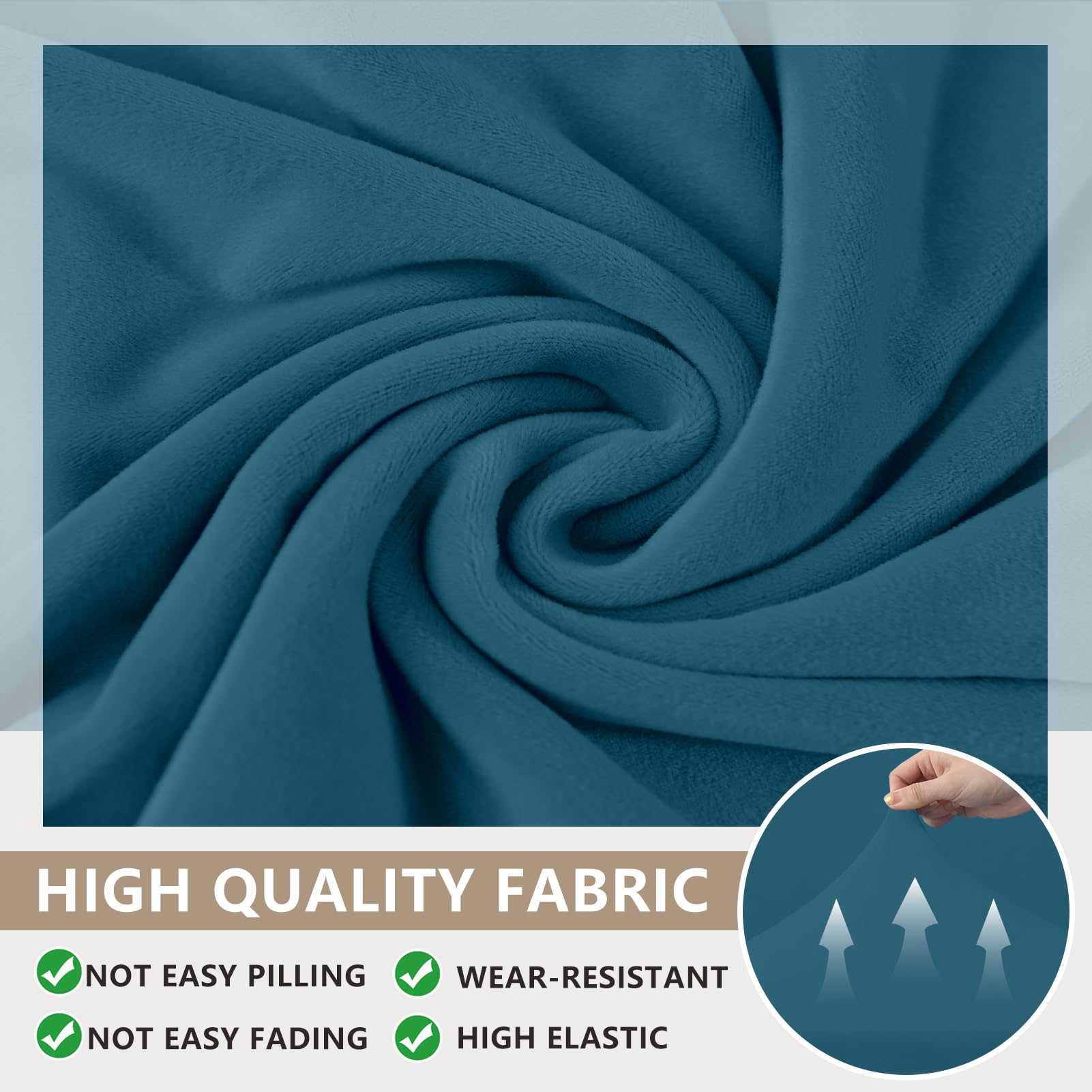 Housse De Coussin Velours Extensible SHUOJIA Pour Banquette Camping-car - Tailles Sur Mesure (150-190cm X 50-70cm) - Antidérapante, Lavable